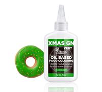 Oil Based Food Coloring Set, Xmas Green Oil Based Food Coloring for Chocolate, Food Grade Food Color Dye for Candy Melts, Baking, Icing, Frosting and Cake Decorating, Flavorless Vibrant - 55g/Bottle