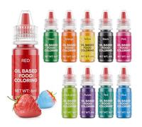 Oil Based Food Colouring - 10 Colours Concentrated Food Colouring for Chocolate Set, Food Dye for Buttercream, Candy, Icing, Batters, Doughnuts, Baked Cake Decoration