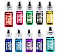 Oil Based Food Colouring for Chocolate - 10 Vivid Colours Fat Soluble Food Colouring Set for Candy Melts, Baking, Cake, Cookie - Liquid Tasteless Food Colour Dye for DIY Fondant and Macaron - 6ml Each
