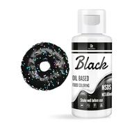 Oil Based Food Colouring for Chocolate - Vibrant Fat Soluble Food Colouring for Candy Melts, Baking, Cake Decorating - Upgraded Edible Food Colour Dye for Icing, Fondant, DIY Crafts - 60ml (Black)