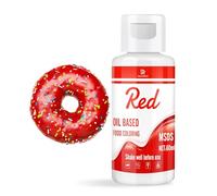 Oil Based Food Colouring for Chocolate - Vibrant Fat Soluble Food Colouring for Candy Melts, Baking, Cake Decorating - Upgraded Edible Food Colour Dye for Icing, Fondant, DIY Crafts - 60ml (Red)