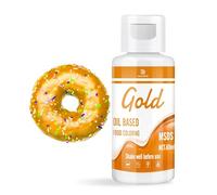 Oil Based Food Colouring for Chocolate - Vibrant Fat Soluble Food Colouring for Candy Melts, Baking, Cake Decorating - Upgraded Edible Food Colour Dye for Icing, Fondant, DIY Crafts - 60ml (Gold)
