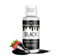 Oil Based Food Colouring for Chocolate - Vivid Food Colouring for Candy Melts, Baking, Cake Decorating, Fondant - Fat Soluble Food Colour Dye for Icing, Cookie, Butter, DIY Crafts - 60ml (Black)