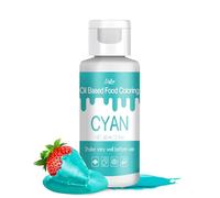 Oil Based Food Colouring for Chocolate - Vivid Food Colouring for Candy Melts, Baking, Cake Decorating, Fondant - Fat Soluble Food Colour Dye for Icing, Cookie, Butter, DIY Crafts - 60ml (Cyan)
