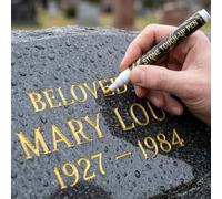 Oil Based Paint Pens for Tombstone Repair,Waterproof Tombstone Touch Up Pen for Headstone Lettering Repair,Long Lasting Fade Granite Grave Stone Inscription Restorer (Gold)