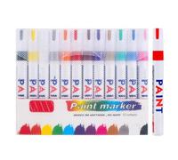 Oil-Based Tire Lettering & DIY Detail Pen Waterproof | Quick-Dry | Permanent,12 Vibrant Colors, Waterproof & Fade-resistant,Perfect for Tires, Metal, Glass & DIY Crafts - Bold Marks That Last，1 pcs