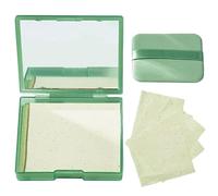 Oil Blotting Sheets for Face with Mirror & Puff | Blotting Paper for Oily Skin Natural | Compact and Lightweight,＆ Easy to Carry（100PCS