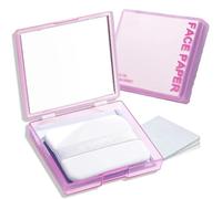 Oil Blotting Sheets for Face with Mirror & Puff - Makeup-Friendly Oil Absorbing Paper for Oily Skin, Controls Shine, Portable for On-The-Go Skin Tending & Touch-Ups(100 Sheets)