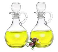 Oil Bottle, 2Pcs Oil Dispenser Bottle, 350ml Leak-proof Food-Grade Glass Olive with Lid & Handle, Retro European-Style Glass Jar for Cooking Kitchen Gadgets, Dispenser