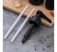 Oil Bottle Pump Head, Pressure Nozzle Pump Head For Oil Bottles, Squeezing Dispenser With Buckle-Type Cover, Reusable Kitchen Pump Set(black)