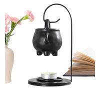 Oil Burner | Ceramic Gothic Cauldron with Handle | Tea Light Wax Melt Warmer,for Home Decor Apartment Farmhouse Bedroom Living Room Kitchen Bathroom Birthday