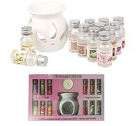 OIL BURNER GIFT SET WITH 12 FRAGRANCE OILS AROMA THERAPY OIL DIFFUSER HOME GIFT