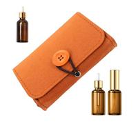 Oil Carrying Case, Felt Travel Storage Pouch Skin Care Oils, Cosmetic Bag, Portable Organizer for Moms, Girlfriends, and Wives, Convenient Travel Bag (Pink, Brown, Dark Gray), Brown, Se référer au