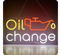 Oil Change Garage Neon Sign Car LED Signs for Wall Decor Automobile Auto Repair Shop Man Cave Auto Room Workshop Garage Accessories with Dimmable Switch, USB Powered Neon Signs (9.3 x 16.5 in)