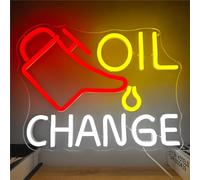 Oil Change Neon Sign Garage Neon Sign Car Garage Led Signs Car Repairs Neon Sign for Wall Decor Dimmable Neon Light Up Sign for Repair Shop Man Cave Auto Room Workshop Garage Gift