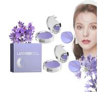 Oil Control Face Pressed Powder With Mini Powder Puff And Mirror,Purple Jelly Pressed Powder,Long-Lasting Waterproof Face Makeup Setting Powder Create Soft Skin