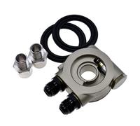 Oil Cooler Engine Modification Universal OIL COOLER FILTER SANDWICH THERMOSTAT ADAPTOR M20 X 1.5 3/4-16 UNF AN8/AN10 NPT1/8 Sensor Port Transmission Oil Cooler(90 degrees AN8)