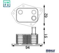 MAHLE CLC199000S Engine Oil Cooler Brazed Cooling Fins Fits Hyundai Kia