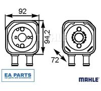 Oil Cooler, engine oil for AUDI A3 A4 A6 A8 MAHLE CLC 164 000S