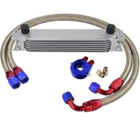 Oil Cooler Oil Cooler Engine 7 Rows Oil Cooler Kit for AN10 Transmission Oil Cooler Kit + Oil Filter Adapter + Stainless Steel Braided Hose +Box