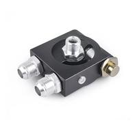 Oil Cooler Universal Square Oil Cooler Filter Sandwich Plate+ 90℃ Thermostat 3/4" 16-UNF With AN8/AN10 Oil Filter Sandwich Adapter(AN8)