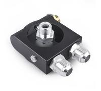 Oil Cooler Universal Square Oil Cooler Filter Sandwich Plate+ 90℃ Thermostat 3/4" 16-UNF With AN8/AN10 Oil Filter Sandwich Adapter(AN10)