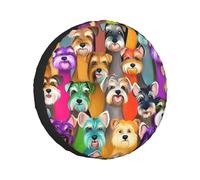 Oil Cute Schnauzer Dogs Christmas Single Axle Wheel Covers,Fits Tires Single Buckle For Rvs,Trucks,All Year Round