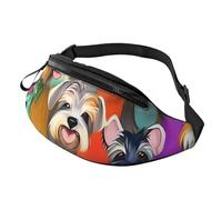 Oil Cute Schnauzer Dogs Fanny Pack for Men Women, Waterproof Sports Waist Bag Fashion Belt Bag Crossbody Bags Hip Bum Bag with Adjustable Strap Large Sling Bag Purse for Travel Hiking