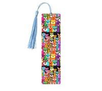 Oil Cute Schnauzer Dogs Print 5pcs Wooden Bookmark for Men Women, Bookmarks with Tassel, Bookmarks Gifts for Book Lovers