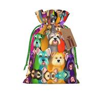Oil Cute Schnauzer Dogs Print Drawstring Gift Bags,For Holiday Season,Birthdays,Anniversaries And Any Special Occasion