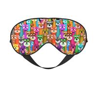 Oil Cute Schnauzer Dogs Print Functionality Cozy Eye Mask Adjustable Strap Nap Night Travel Camping Yoga Relax