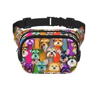 Oil Cute Schnauzer Dogs Print Waist Pack Square Waist Bag Workout Hiking Running Travel Gym Pretty Zipper Fashion