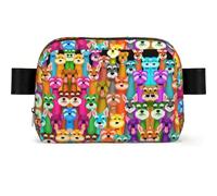 Oil Cute Schnauzer Dogs Print Waterproof Sling Bag with Large Opening Side Bag Durable Waist Pack for Running Cycling Travel