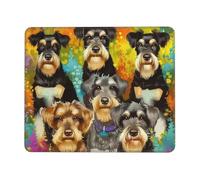 Oil Cute Schnauzer Dogs Printed Gaming Mouse Pad 10.3x8.3 Inches, Non-Slip Rubber Base Laptop Mousepad Desk Mat with Stitched Edges for Gamer, Office, Home