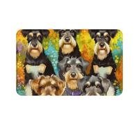 Oil Cute Schnauzer Dogs Printed Washable Rug- Non-Slip Area Rugs, Small Entryway Rug,Indoor Mat, Entrance Carpet 49×80 Cm