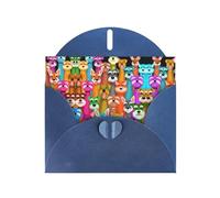 Oil Cute Schnauzer Dogs Printing Horizontal Love Buckle Pearl Paper Holiday Greeting Card With Envelopes For Friends, Family