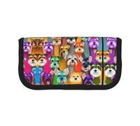 Oil Cute Schnauzer Dogs Small Pencil Bag Simple Pencil Pouch Aesthetic Pencil Case Pencil Storage Bag Pen Holder Office