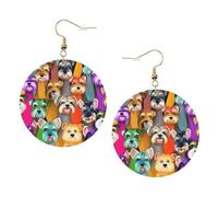 Oil Cute Schnauzer Dogs Trendy Leather Earrings For Women Dangle 1 Pair Lightweight Printed Piercing Earrings Jewelry Gifts For Women Girls