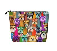Oil Cute Schnauzer Dogs Versatile Travel Makeup Bag Travel Pouch with Zipper Accessories Organizer