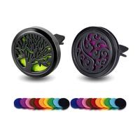 Oil Diffuser,RoadLoo 2 Pcs Car Diffuser Air Freshener Vent Clip Car Aromatherapy Locket Essential with 20Pcs Random Color Felt Pad for Office or Other Places