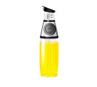 Oil Dispenser, 500ml Olive Oil Dispenser Bottle, Superior Glass Oil and Vinegar Dispenser Measuring Oil Pourer Clear Glass Oil Bottle with Scale for Kitchen, Gray