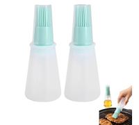 Oil Dispenser Bottle with Brush 2Pcs Silicone Basting Brush Soft Silicone BBQ Pastry Basting Pastry Tool 1.7×0.9×4.9inch for Cooking BBQ Vinegar Sauce Grill Frying