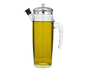 Oil Dispenser Olive Oil Bottle With Measurements Cooking Oil Vinegar Easy Refill Non-Drip Spout Oil Pourer Jug With Handle Kitchen, Acrylic Plastic (350ml)