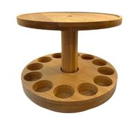 Oil Display Stand - Aromatherapy Oil Storage Rack | 2 Tier Cosmetic Perfume Rack | Wooden Diffuser Display Oil Storage Box | Carousel Tray For Bedrooms Living Rooms, Home Decoration