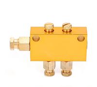 Oil Distributor Adjustable Brass Lubrication System Valve Durable Piston Separator Divider for CNC Machining Center Machinery Machine Tools Production Lines (One in, Two Out)
