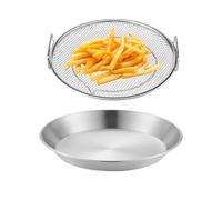 Oil Drain Dish Rack - Premium Steel Drain Net, Versatile Cooking Basket | Reusable Lightweight Snack Siler Collection Equipment for Kitchen Barbecue Commercial Culinary Display Experience