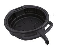 Oil Drain Pan, 6L Large Capacity Black Plastic Anti Splash Motor Oil Drip Catcher Pan, with Easy Grip Handle and Splash Guard Design, for Cars Trucks Motorcycles