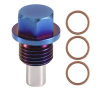 Oil Drain Plug with Gaskets, Aluminum Alloy Nut Bolt Screw Magnetic Oil Pan Sump Return Drain Plug Bung (M14*1.5)