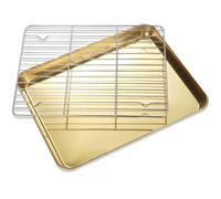 Oil Drip Pan, Stainless Steel Baking Sheet for Kitchen Baking, Lab Instrument, Dental, Medical Surgical Instrument, Pet Treatment(Gold,23 * 17 * 2.5cm/9 * 7 * 1in)