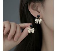 Oil Drop Bow Hoop Earrings for Women Girls Fashion Geometric Metal Small Circle Ear Buckle Earring Jewelry